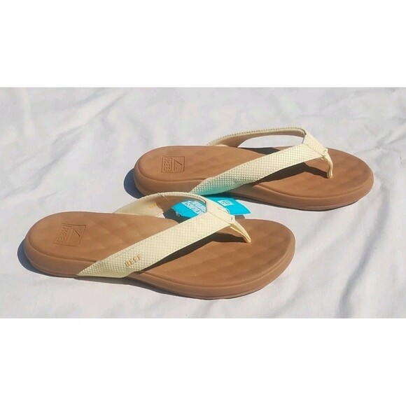 REEF Cushion Melody Women's Flip Flop Sandals Size 9 Pale Banana New with Tag - Picture 1 of 5
